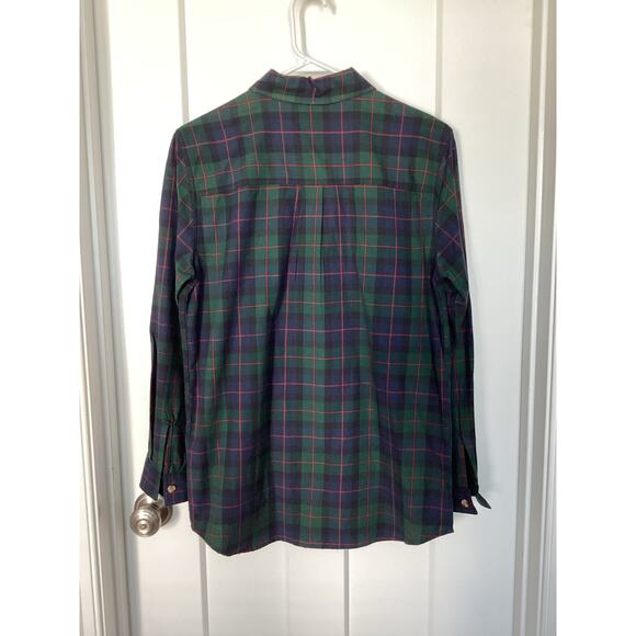 Casey & Max Women Plaid Flannel Holiday Button Front embroidered Top Blue Small - Picture 6 of 8